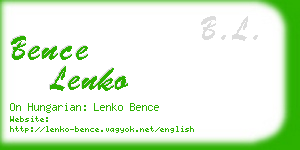 bence lenko business card